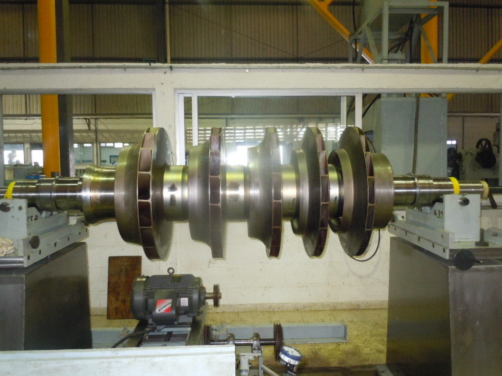 Rotor on balancing stands